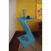 Mesa "Z" Lateral de Apoio ou Mesa de Cabeceira Azul Laca