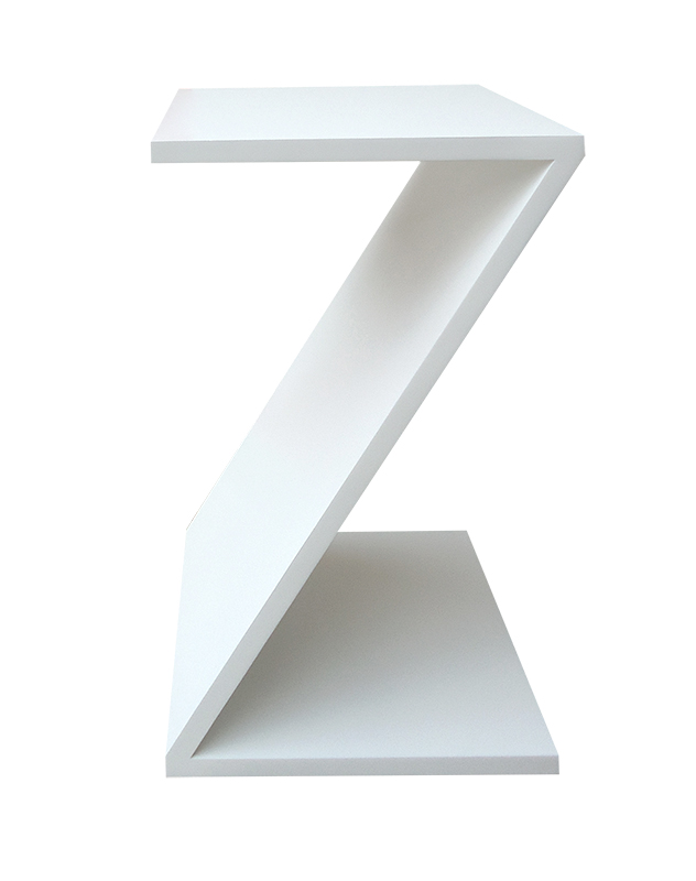 Mesa "Z" Lateral de Apoio ou Mesa de Cabeceira Branco Laca