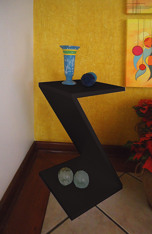 Mesa "Z" Lateral de Apoio ou Mesa de Cabeceira Preto Laca