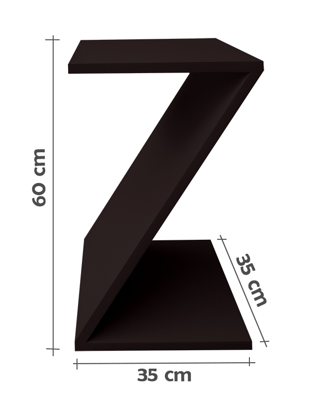 Mesa "Z" Lateral de Apoio ou Mesa de Cabeceira Preto Laca