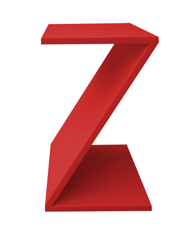 Mesa "Z" Lateral de Apoio ou Mesa de Cabeceira Vermelho Laca