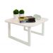 Mesa De Centro Lateral De Apoio Para Sala Estar Square Branco Laca