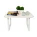 Mesa De Centro Lateral De Apoio Para Sala Estar Square Branco Laca