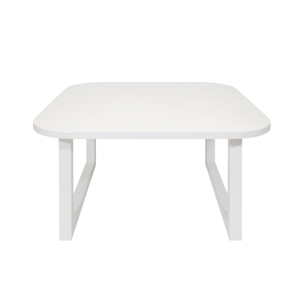 Mesa De Centro Lateral De Apoio Para Sala Estar Square Branco Laca