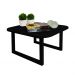 Mesa De Centro Lateral De Apoio Para Sala Estar Square Preto Laca