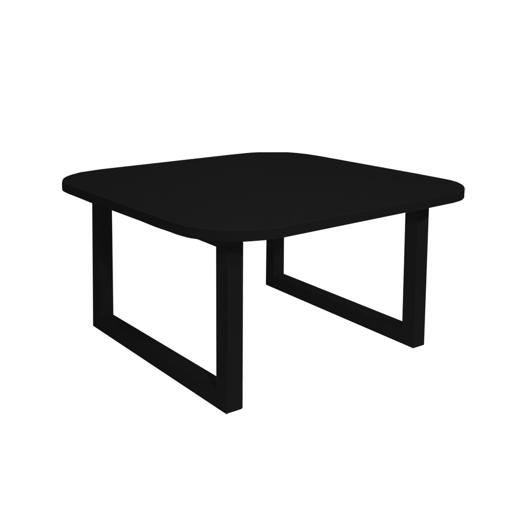 Mesa De Centro Lateral De Apoio Para Sala Estar Square Preto Laca