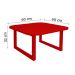 Mesa De Centro Lateral De Apoio Para Sala Estar Square Vermelho Laca