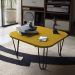 Mesa De Centro Pés Hairpin Legs Lateral De Apoio Para Sala Estar Dormitório Amarelo Laca