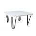 Mesa De Centro Pés Hairpin Legs Lateral De Apoio Para Sala Estar Dormitório Branco Laca