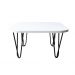 Mesa De Centro Pés Hairpin Legs Lateral De Apoio Para Sala Estar Dormitório Branco Laca