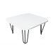 Mesa De Centro Pés Hairpin Legs Lateral De Apoio Para Sala Estar Dormitório Branco Laca