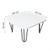 Mesa De Centro Pés Hairpin Legs Lateral De Apoio Para Sala Estar Dormitório Branco Laca