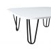 Mesa De Centro Pés Hairpin Legs Lateral De Apoio Para Sala Estar Dormitório Branco Laca