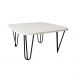 Mesa De Centro Pés Hairpin Legs Lateral De Apoio Para Sala Estar Dormitório Off White Laca