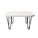 Mesa De Centro Pés Hairpin Legs Lateral De Apoio Para Sala Estar Dormitório Off White Laca