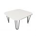 Mesa De Centro Pés Hairpin Legs Lateral De Apoio Para Sala Estar Dormitório Off White Laca