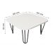 Mesa De Centro Pés Hairpin Legs Lateral De Apoio Para Sala Estar Dormitório Off White Laca