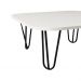Mesa De Centro Pés Hairpin Legs Lateral De Apoio Para Sala Estar Dormitório Off White Laca