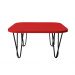Mesa De Centro Pés Hairpin Legs Lateral De Apoio Para Sala Estar Dormitório Vermelho Laca