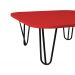 Mesa De Centro Pés Hairpin Legs Lateral De Apoio Para Sala Estar Dormitório Vermelho Laca