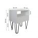 Mesa de Cabeceira Lateral Nicho com Gaveteiro Pés Hairpin Legs Estilo Industrial Off White Laca