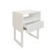 Mesa de Cabeceira Lateral Nicho com Gaveteiro Square Branco Laca