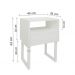 Mesa de Cabeceira Lateral Nicho com Gaveteiro Square Branco Laca