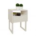 Mesa de Cabeceira Lateral Nicho com Gaveteiro Square Off White Laca