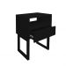 Mesa de Cabeceira Lateral Nicho com Gaveteiro Square Preto Laca