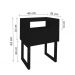 Mesa de Cabeceira Lateral Nicho com Gaveteiro Square Preto Laca