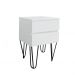 Mesa de Cabeceira Lateral de Apoio Penteadeira Pés Hairpin Legs Estilo Industrial Branco Laca