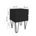 Mesa de Cabeceira Lateral de Apoio Penteadeira Pés Hairpin Legs Estilo Industrial Preto Laca