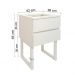 Mesa de Cabeceira Lateral de Apoio Penteadeira Square Branco Laca