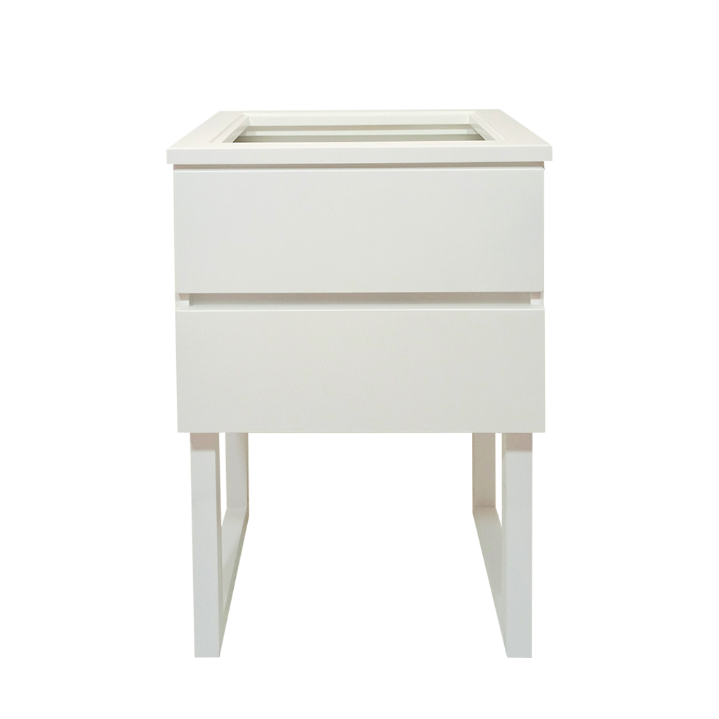 Mesa de Cabeceira Lateral de Apoio Penteadeira Square Branco Laca