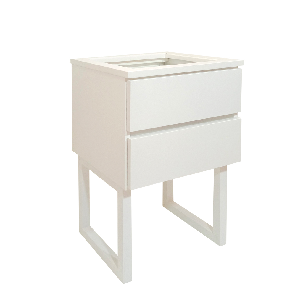 Mesa de Cabeceira Lateral de Apoio Penteadeira Square Branco Laca