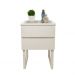 Mesa de Cabeceira Lateral de Apoio Penteadeira Square Off White Laca