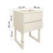 Mesa de Cabeceira Lateral de Apoio Penteadeira Square Off White Laca