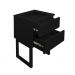 Mesa de Cabeceira Lateral de Apoio Penteadeira Square Preto Laca