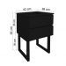 Mesa de Cabeceira Lateral de Apoio Penteadeira Square Preto Laca