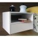 Mesa de Cabeceira Nicho com gaveteiro Suspenso de Parede - Off White Laca