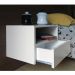 Mesa de Cabeceira Nicho com gaveteiro Suspenso de Parede - Off White Laca