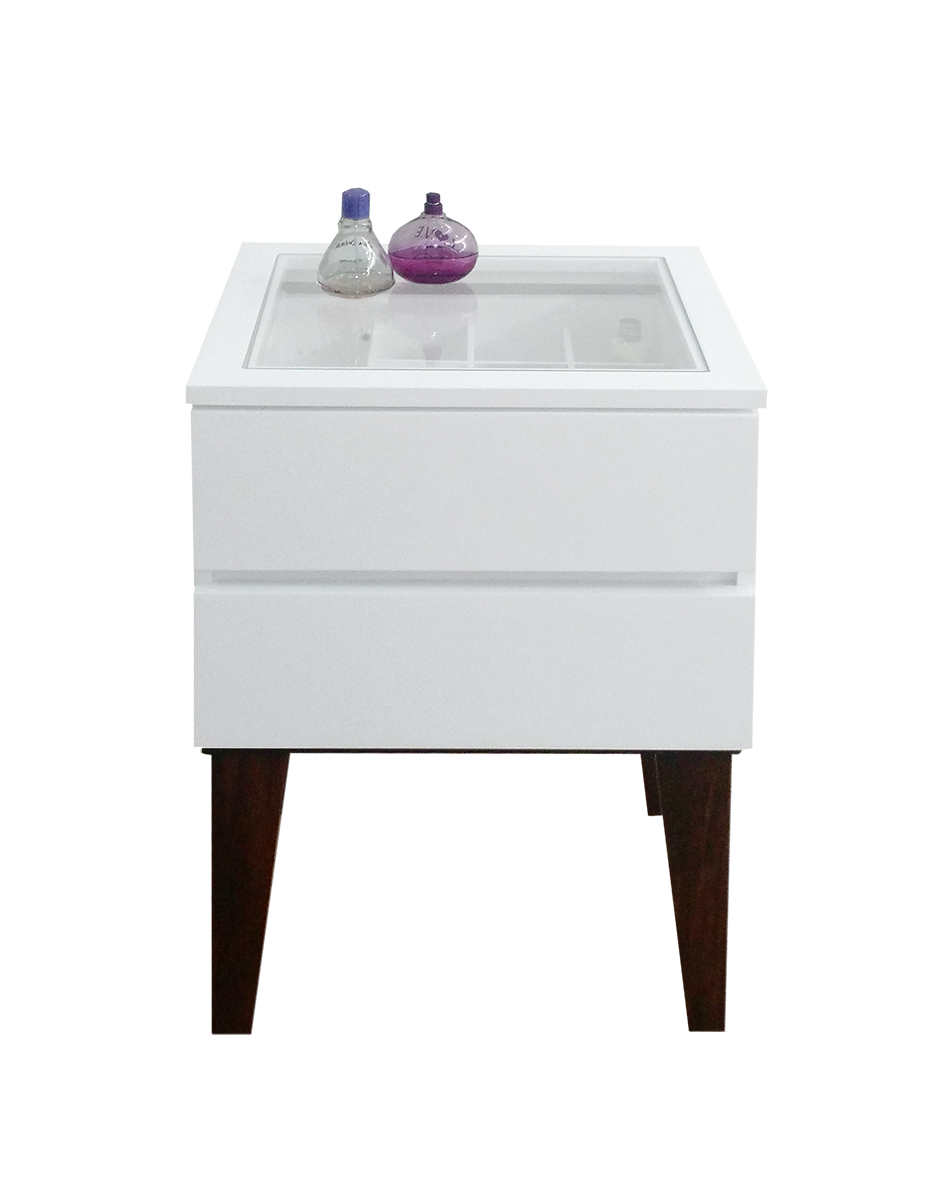 Mesa de Cabeceira Penteadeira Mesa Lateral de Apoio - Branco Laca