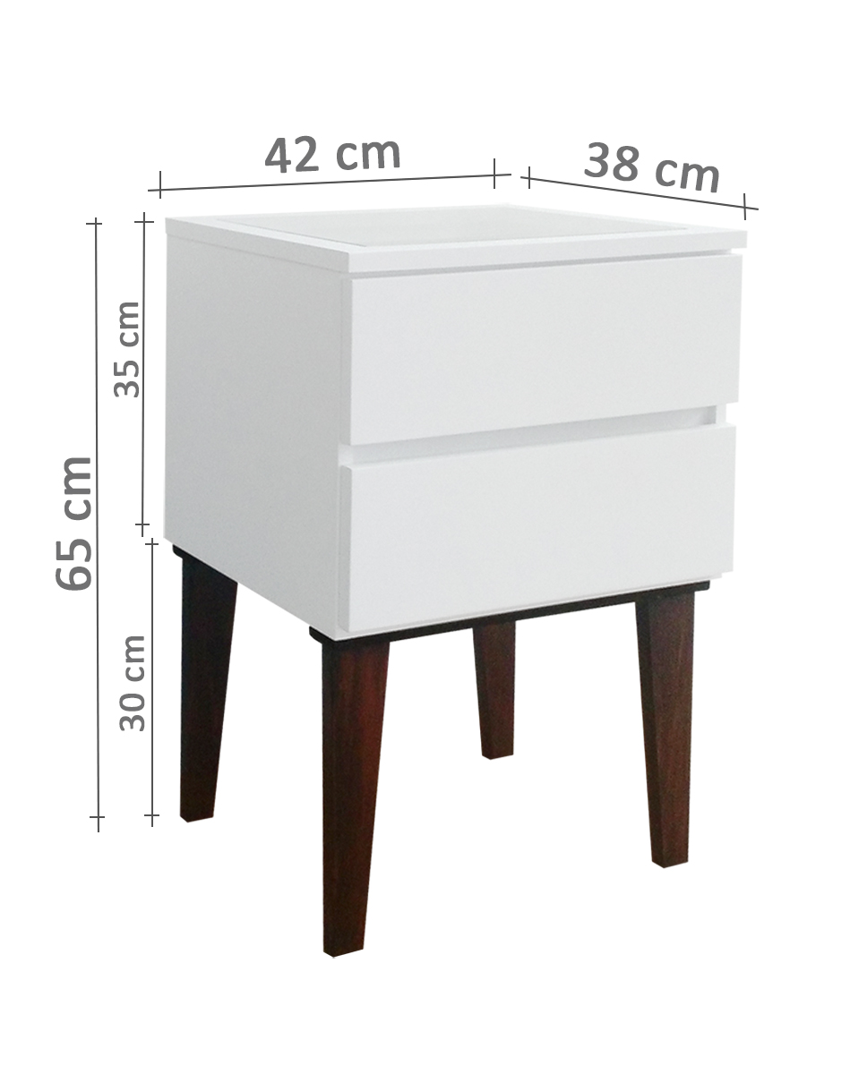 Mesa de Cabeceira Penteadeira Mesa Lateral de Apoio - Branco Laca