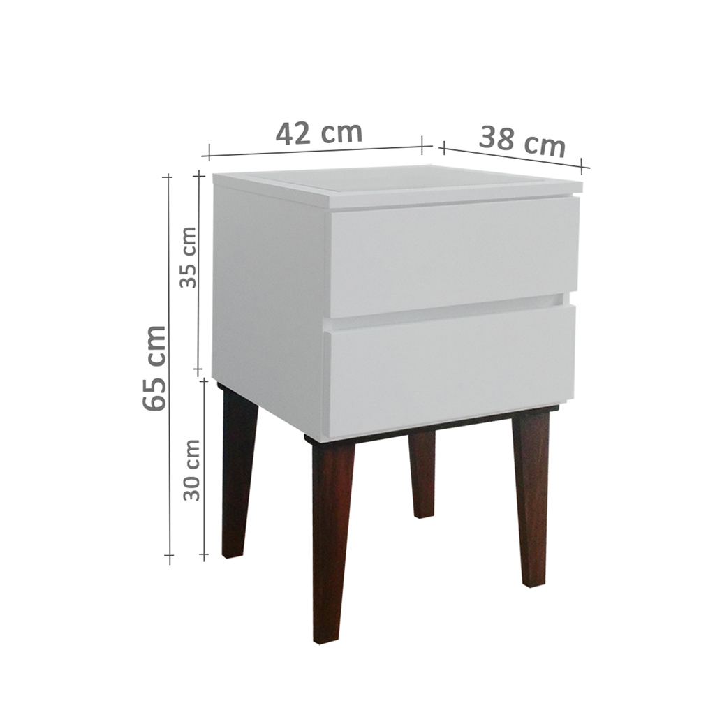 Mesa de Cabeceira Penteadeira Mesa Lateral de Apoio - Off White Laca