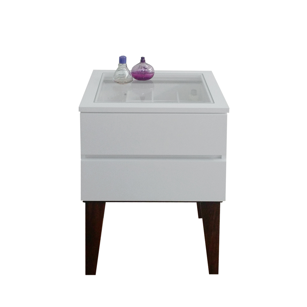 Mesa de Cabeceira Penteadeira Mesa Lateral de Apoio - Off White Laca