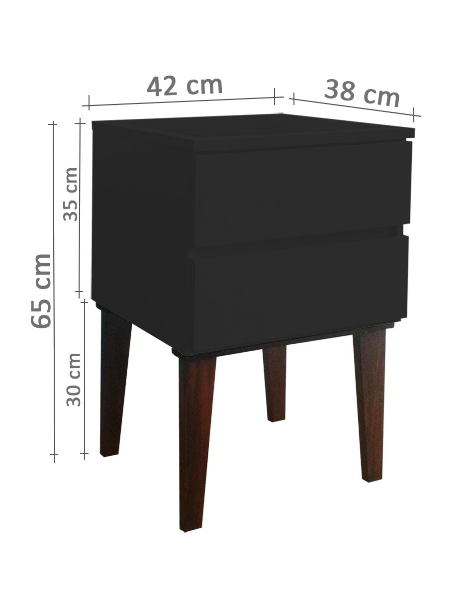 Mesa de Cabeceira Penteadeira Mesa Lateral de Apoio - Preto Laca
