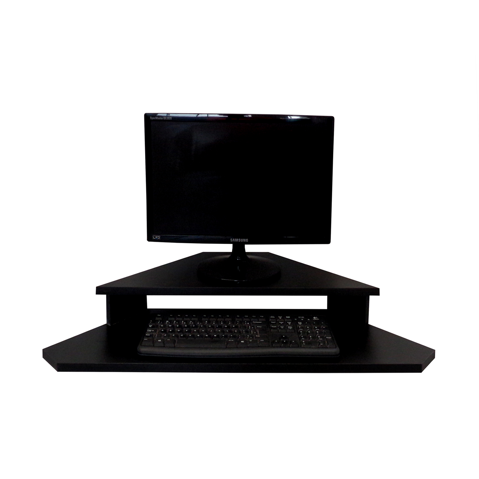 Mesa para Computador Monitor de Canto Suspenso Preto