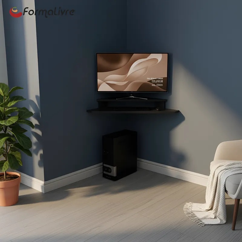 Mesa para Computador Monitor de Canto Suspenso Preto
