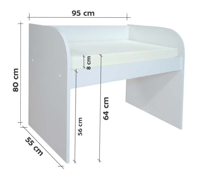 Mini Berço Moisés Acoplado para Lateral de Cama com Colchão Branco