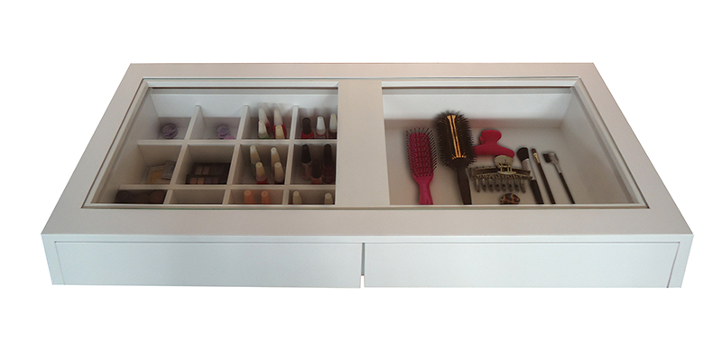 Penteadeira Aparador Suspenso para Maquiagem Quarto Branco Laca